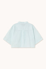 THE TINY BIG SISTER Grid buttoned short sleeves blouse - Off-white