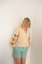 THE TINY BIG SISTER Strawberries cardigan - Light cream