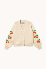 THE TINY BIG SISTER Strawberries cardigan - Light cream