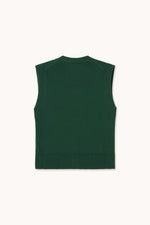 THE TINY BIG SISTER Strawberries Patric vest - Dark emerald