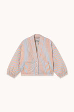 THE TINY BIG SISTER Striped jacket - Blue-grey/papaya