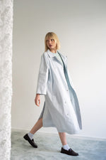 THE TINY BIG SISTER Striped trench coat - Light blue
