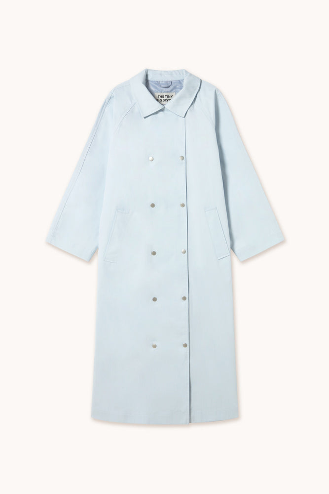 THE TINY BIG SISTER Striped trench coat - Light blue