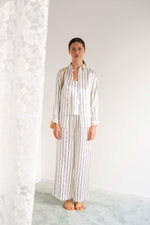 THE TINY BIG SISTER Stripes relaxed shirt - Off-white