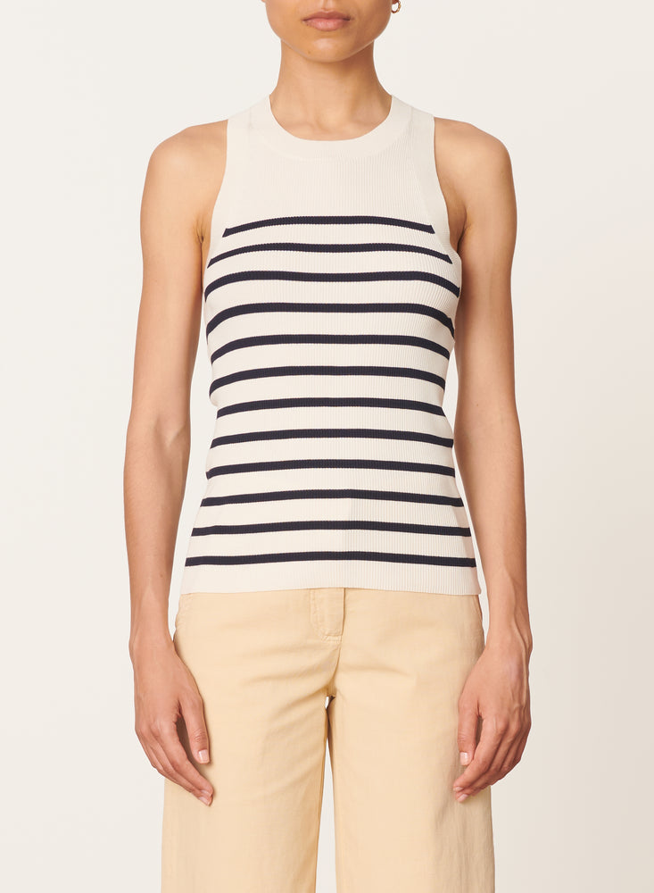 Vanessa Bruno Edea Tank Top Navy/ Off White