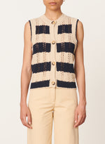 Vanessa Bruno Elberta Cardigan Navy/Off White