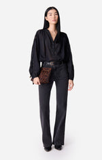 Vanessa Bruno Nipoa Blouse Black - With pleat detail and inlaid lace
