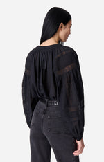 Vanessa Bruno Nipoa Blouse Black - With pleat detail and inlaid lace