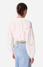 Vanessa Bruno Nipoa Blouse White - With pleat detail and inlaid lace