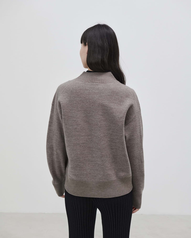 FUB Felted V-neck Sweater, beige melange