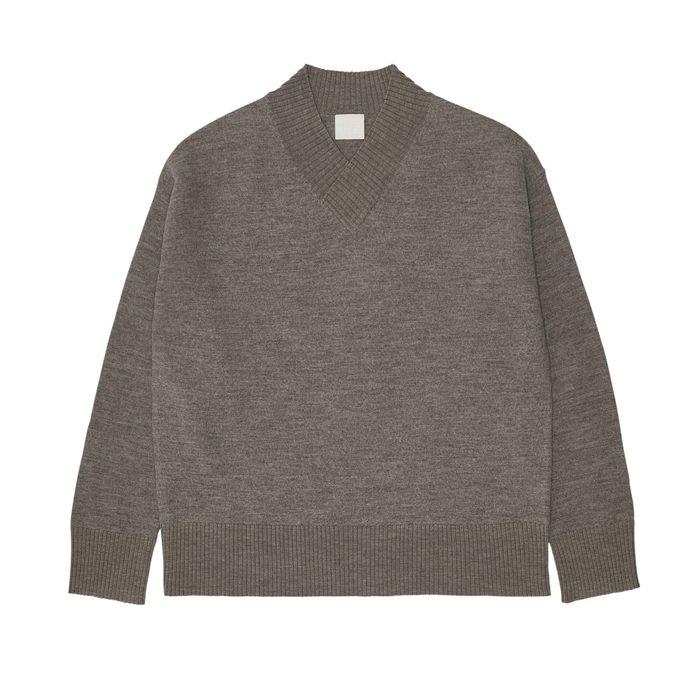 FUB Felted V-neck Sweater Beige Melange