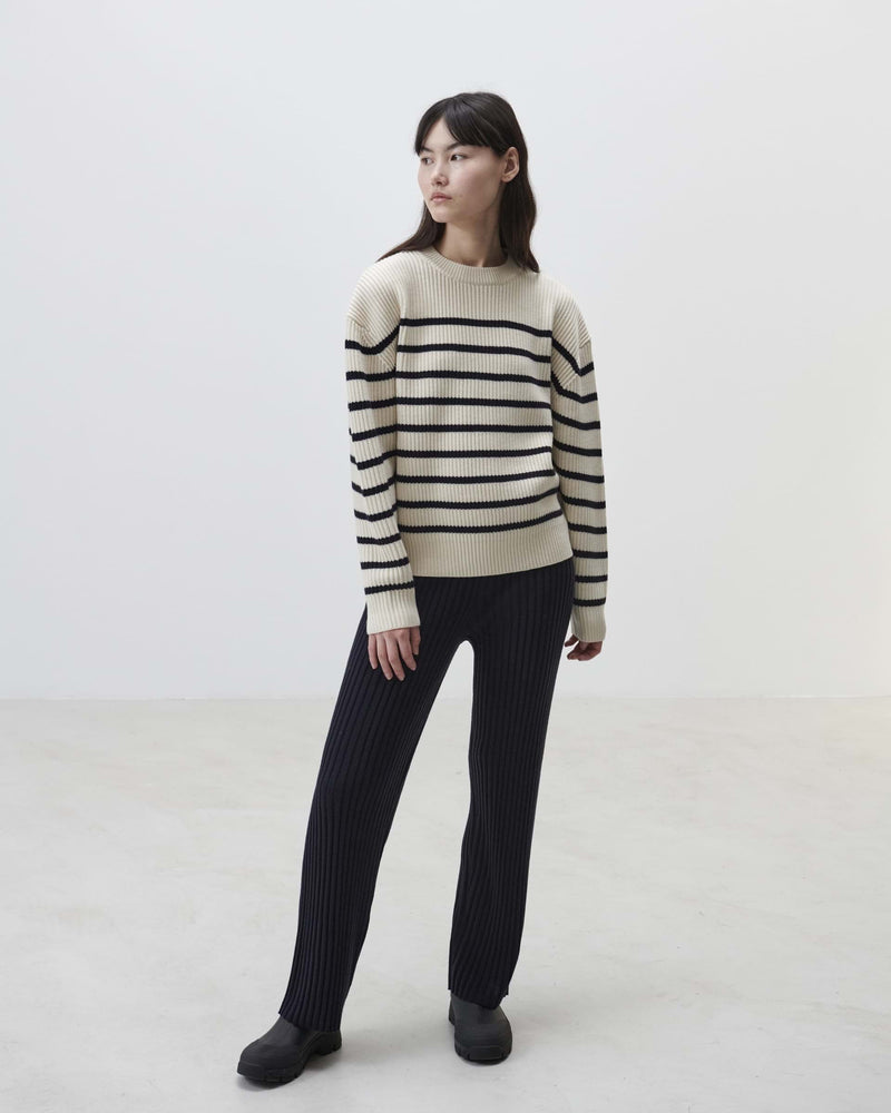 FUB Heavy Sweater, ecru/dark navy