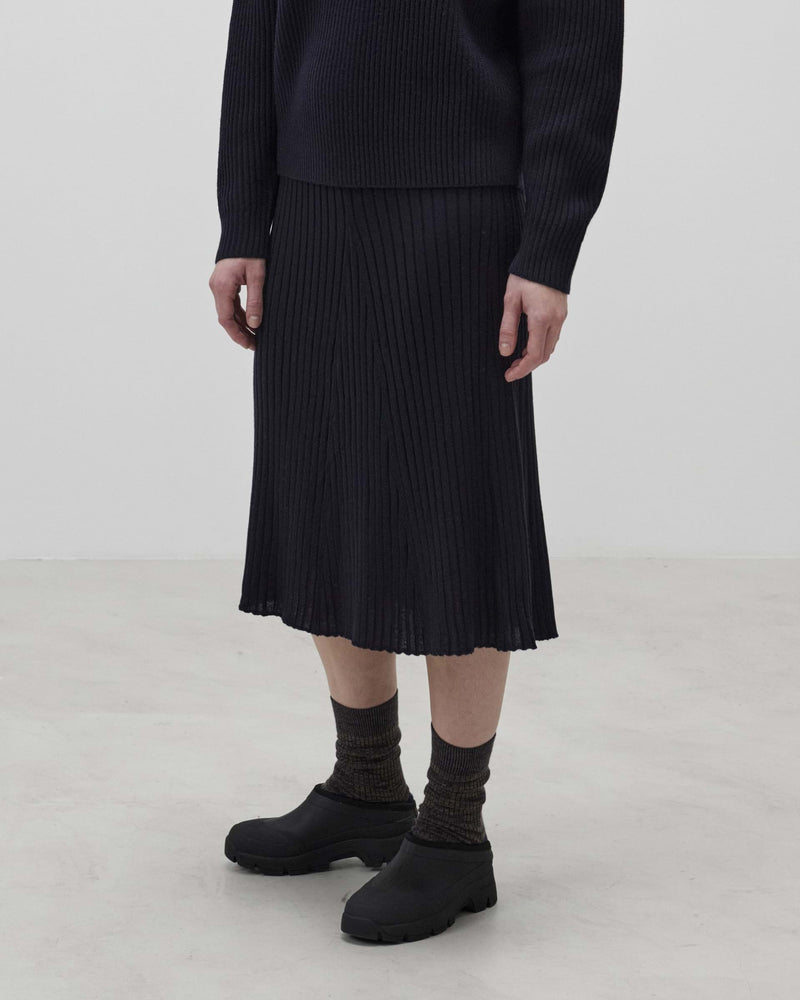 FUB Pleated Skirt, dark navy